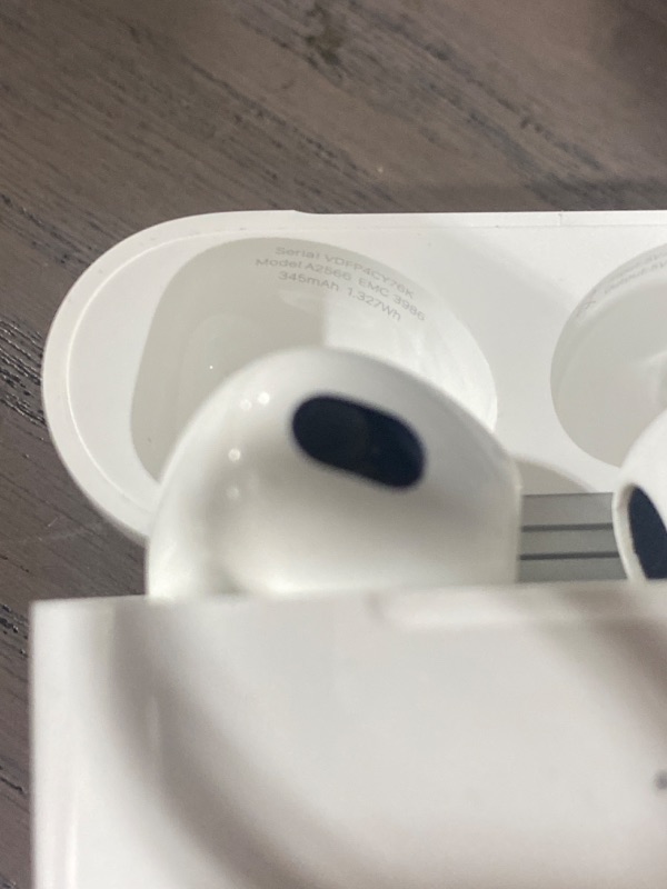 Photo 7 of Apple AirPods (3rd Generation) Wireless Earbuds with MagSafe Charging Case. Spatial Audio, Sweat and Water Resistant, Up to 30 Hours of Battery Life. Bluetooth Headphones for iPhone