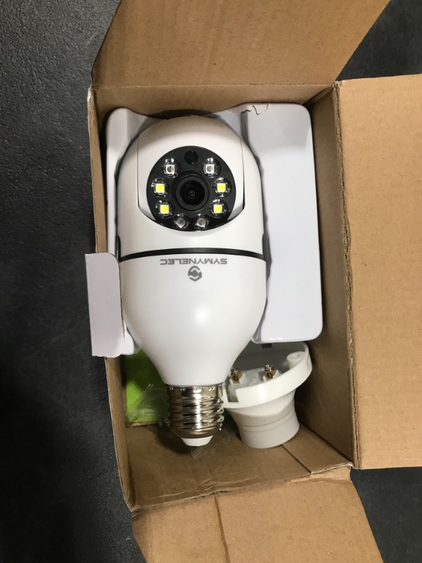 Photo 2 of 5GHz 2.4GHz Light Bulb Camera, SYMYNELEC 355 Degree Pan/Tilt Panoramic IP Security Camera, 5G WiFi 1080P Smart Home Surveillance Cam with Motion Detection Alarm Night Vision Two Way Talk Indoor E27