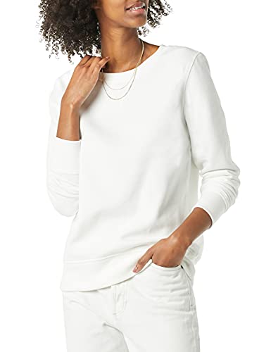 Photo 1 of Amazon Essentials Women's French Terry Fleece Crewneck Sweatshirt (Available in Plus Size), White, X-Small
