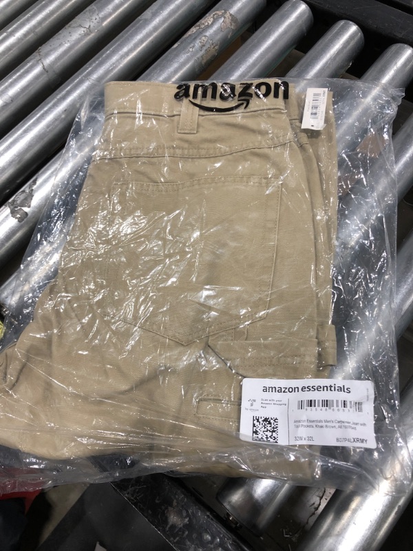 Photo 2 of Amazon Essentials Men's Carpenter Jean with Tool Pockets 32W x 32L Khaki Brown