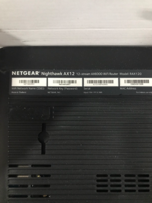 Photo 2 of NETGEAR Nighthawk WiFi 6 Router (RAX120) 12-Stream Dual-Band Gigabit Router, AX6000 Wireless Speed (Up to 6 Gbps), Coverage Up to 3,500 sq.ft. and 30 Devices