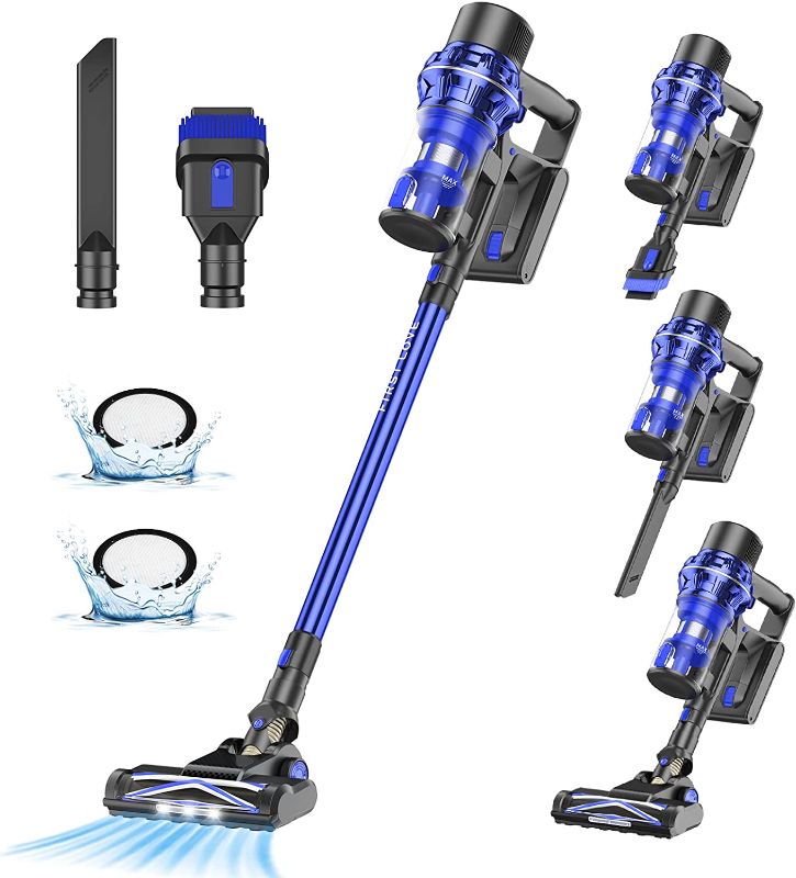 Photo 1 of Hosome Bagless Stick Vacuum with Powerful Suction Detachable Battery for Hard Floor Carpet Pet Hair