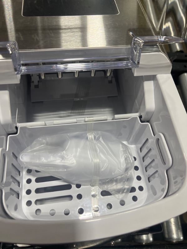 Photo 1 of 33Lbs/24H Ice Maker Countertop, 10 Ice Cube in 8 Mins, Smart Touch Control LED Panel, Time Reservation & Countdown, Self-Cleaning, 2 Sizes Ice Cube, Portable for Home Camping Party RV, Stainless Steel