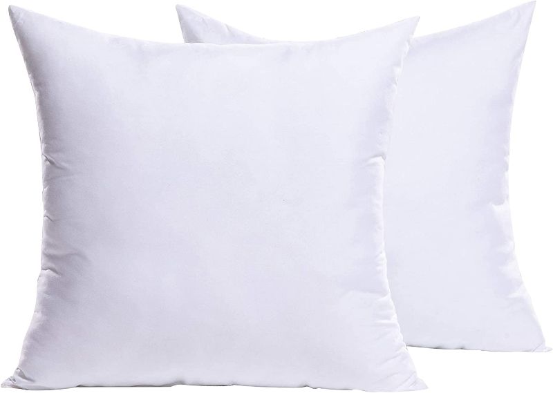 Photo 1 of  Set of 2 Throw Pillow Inserts Hypoallergenic Premium Pillow Stuffer Square Form for Decorative Cushion Bed Couch Sofa 18x18 Inch
