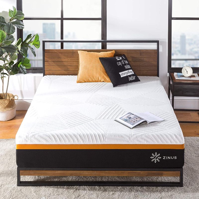 Photo 1 of ZINUS 12 Inch Cooling Copper Adaptive Pocket Spring Hybrid Mattress, Queen (MATRESS ONLY)