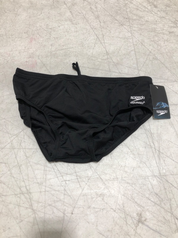 Photo 2 of SIZE 36 Speedo Men's Swimsuit Brief Endurance+ Solid Adult Speedo Black 36