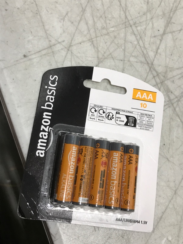 Photo 2 of Amazon Basics 10 Pack AAA High-Performance Alkaline Batteries, 10-Year Shelf Life 10 Count (Pack of 1)