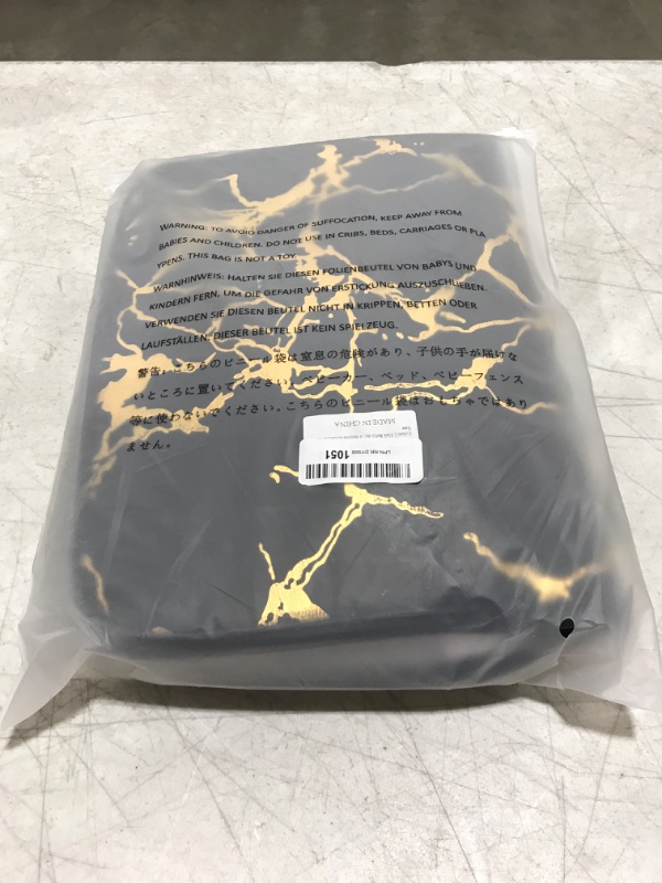 Photo 1 of Alishomtll Black Marble Bathroom Rugs Sets 3 Piece with Non-Slip Rug, Toilet Lid Cover and Bath Mat, Gold Bathroom Rugs and Mats Sets, Modern Bath Rugs for Bathroom Washable Bathroom Accessories Set Black Medium