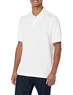 Photo 1 of Amazon Essentials Men's Regular-Fit Cotton Pique Polo Shirt (Available in Big & Tall), White, X-Large