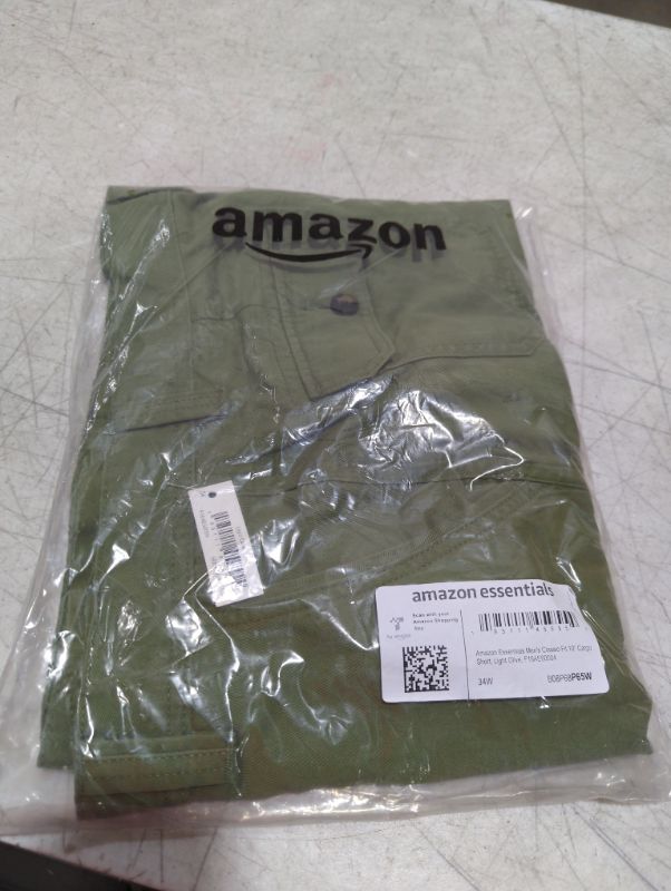 Photo 2 of Amazon Essentials Men's Classic-Fit Cargo Short (Available in Big & Tall) 34 Light Olive