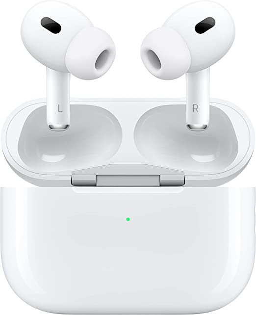 Photo 1 of Apple AirPods Pro (2nd Generation) Wireless Earbuds, Up to 2X More Active Noise Cancelling, Adaptive Transparency, Personalized Spatial Audio, MagSafe Charging Case, Bluetooth Headphones for iPhone