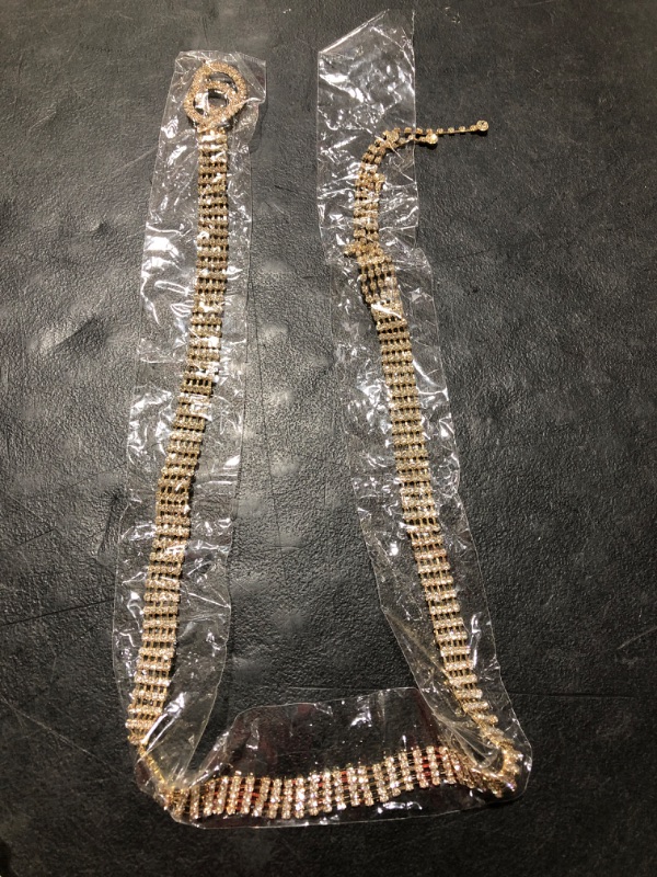 Photo 1 of  Rhinestone Belt for Women Shiny Crystal O-Ring Waist Belts for Dress Diamond Chain Belt 