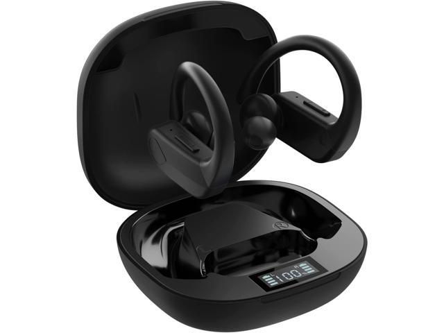 Photo 1 of Hestom BS1 Bluetooth Earbuds, IPX7 Waterproof True Wireless Earbuds, LED Display 32H Playtime Headphones with Wireless Charging Case and mic for iPhone Android, Over Ear Earphones with Earhooks Black 
