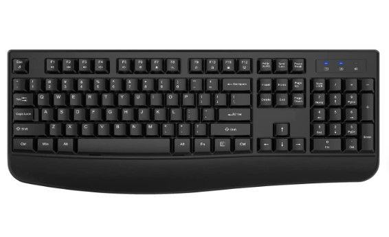 Photo 1 of Limited-time deal: Wireless Keyboard and Mouse Combo, EDJO 2.4G Full-Sized Ergonomic Computer Keyboard with Wrist Rest and 3 Level DPI Adjustable Wireless Mouse for Windows, Mac OS Desktop/Laptop/PC 