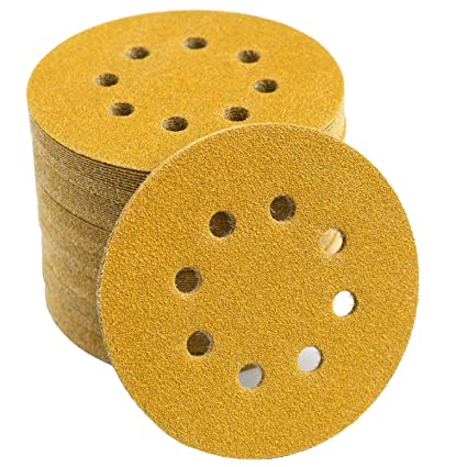 Photo 1 of Aiyard 5-Inch 8-Hole Hook and Loop Sanding Discs 80-Grit Random Orbit Sandpaper, 100-Pack