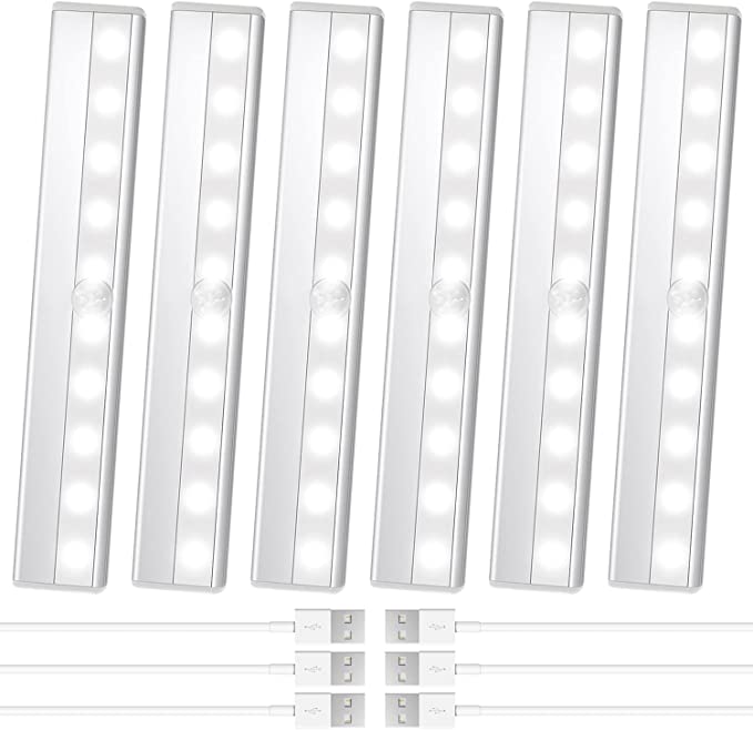 Photo 1 of 6 Pack Motion Sensor Closet Lights, 10 LED Stick-on Anywhere Magnetic Portable Wireless LED Under Cabinet Lights, Rechargeable Battery Night Light Bar for Closet Kitchen Hallway Stair(Daylight White)
Visit the Deitybless Store