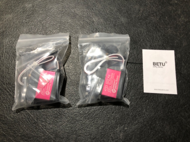 Photo 2 of BETU 2Pack 25KG High Torque RC Servo?Waterproof servo Compatible with 1/6?1/8, 1/10, 1/12 RC Car, Full Metal Gear Steering Servo with 25T Servo Horn?270°?