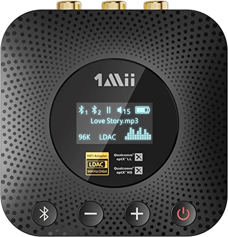 Photo 1 of 1Mii B06HD+ Hi-Res Bluetooth 5.1 Music Receiver for Home Stereo w/LDAC, Hi-Fi Bluetooth Adapter w/Audiophile DAC aptX HD Volume Control OLED Display, Wireless Audio Adapter for AV Receiver/Amplifier