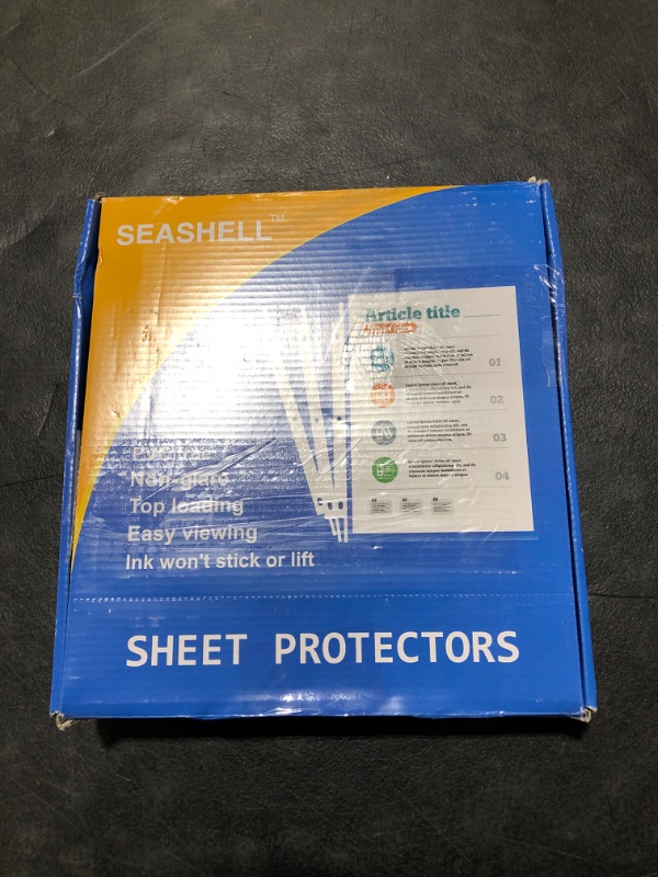 Photo 1 of Seashell 200PCS Heavy Duty Non-Glare Sheet Protectors, 3.2 MIL Thick Page Protectors Reinforced 3-Hole, Plastic Sleeves for 3 Ring Binder Fit 8.5 x 11 Paper, Top Loading/Archival Safe/Acid Free Heavyweight Box of 200