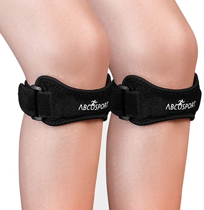 Photo 1 of Abco Tech Patella Knee Strap - Knee Pain Relief - Tendon and Knee Support for Running, Hiking, Soccer, Basketball, Volleyball and Exercise - Runners Knee Stabilizer - Adjustable Band