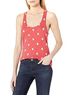 Photo 1 of ALTERNATIVE WOMENS PRINTED MEEGS RACER TANK , TRUE RED STARS , MEDIUM 