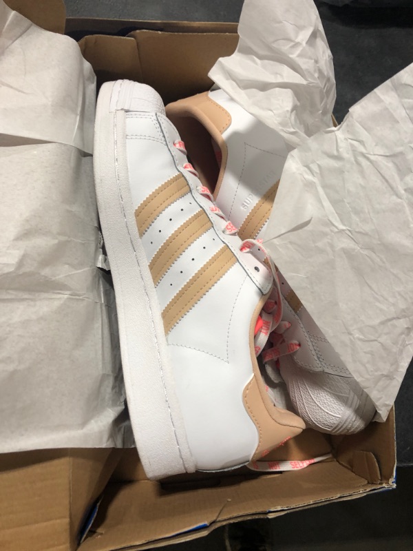 Photo 2 of adidas Women's Superstar Sneaker 8.5 White/Halo Blush/Acid Red 