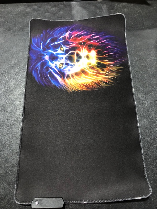 Photo 2 of led Light Mouse pad pro Gaming Series RGB Mouse mat Large Leopard Mouse pad Colorful Extended Mousepad Gaming Anime Desk mat RGB (Lion?23.6x13.77x0.12inch?)