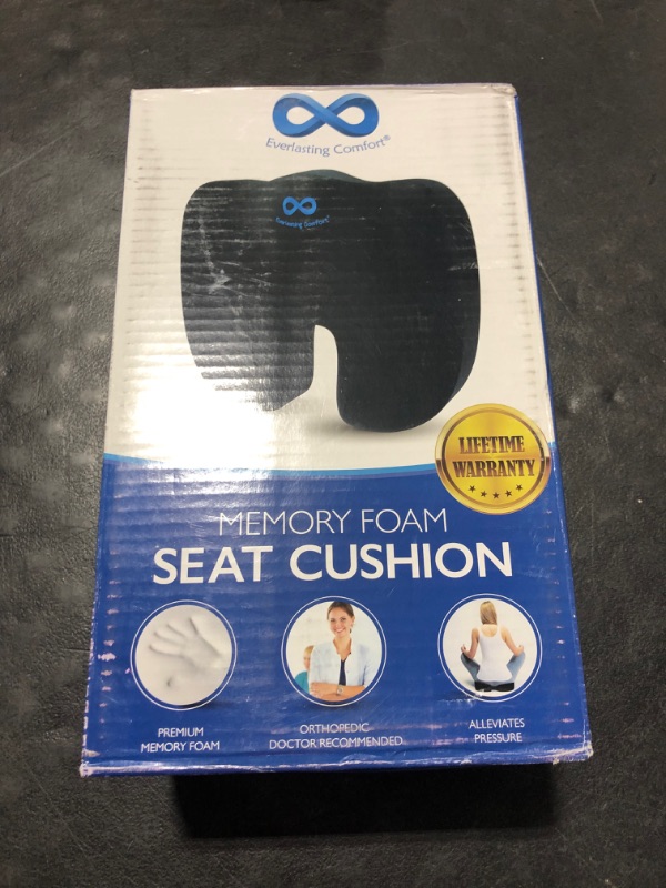 Photo 1 of Everlasting Comfort Seat Cushion for Tailbone Pain Relief - Office Chair Cushion w/Premium ComfortFoam™ for All-Day Sitting Support - Coccyx, Sciatica Pain Relief Pillow for Desk Chair, Car Seat