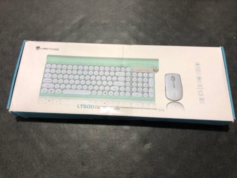 Photo 1 of Qudodo Wireless Keyboard and Mouse Combo, 2.4G USB Full Size Wireless Typewriter Keyboard, WaterproofCute Round Retro Aesthetic Keyboard for Computer,PC,Desktops,Laptop, Mac(Black+Mouse)