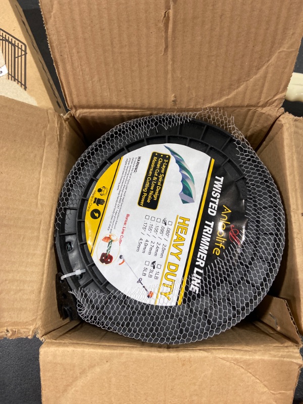 Photo 2 of A ANLEOLIFE 3-Pound Heavy Duty Twisted .095-inch-by-1181-ft Dual Core String Spiral Trimmer Line Spool,with Bonus Line Cutter 3-lb Twisted .095