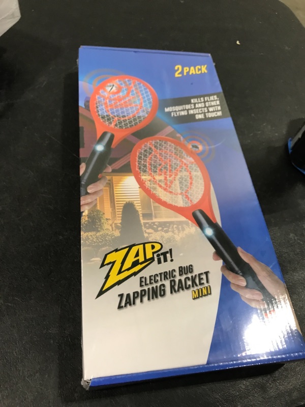 Photo 2 of ZAP IT! Bug Zapper Rechargeable Bug Zapper Racket, 4,000 Volt, USB Charging Cable, 2 Pack Mini Red