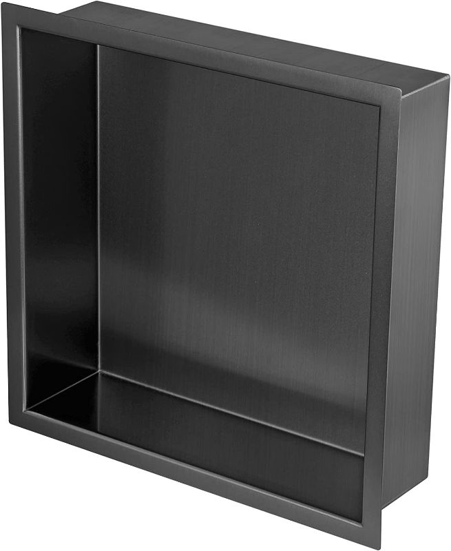 Photo 1 of 12"×12" Shower Niche Brushed Stainless Steel, Recessed Shower Caddy, Bathroom Shelf Insert Fits for 11"x11" Wall Hole Installation...
