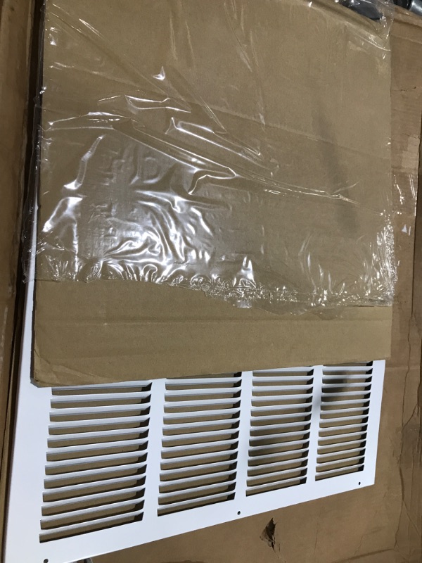 Photo 2 of 20"W x 20"H [Duct Opening Size] Steel Return Air Grille (AGC Series) Vent Cover Grill for Sidewall and Ceiling, White | Outer Dimensions: 21.75"W X 21.75"H for 20x20 Duct Opening 20"W x 20"H [Duct Opening]