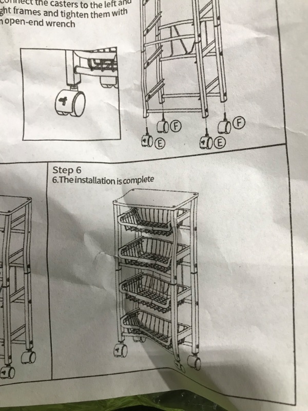 Photo 1 of 5 Tier Rolling Storage Cart With Baskets 