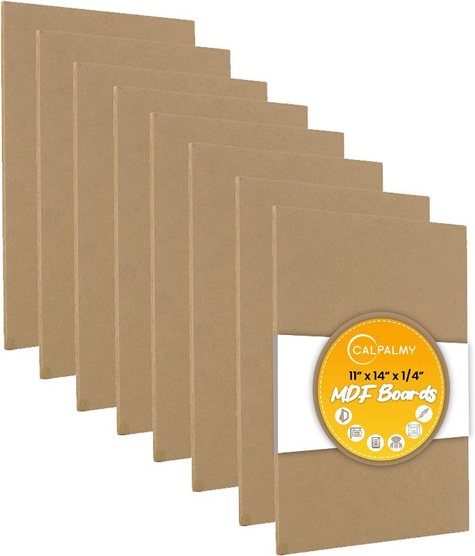 Photo 1 of (8-Pack) CalPalmy 11” x 14” MDF Boards - 1/4” Thick Boards for Carpentry, Interior Design, Hobby Crafts, and More - with Smooth, Unfinished Sides and Sanded Edges
