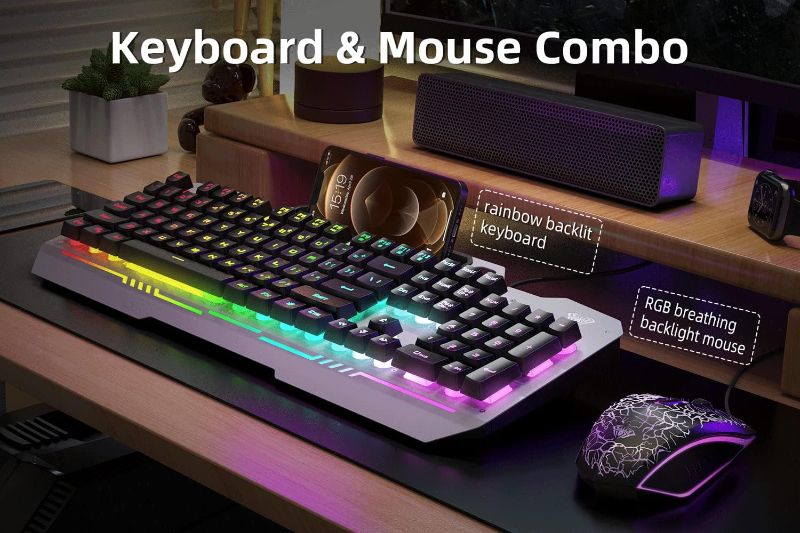 Photo 1 of AULA Gaming Keyboard and Mouse Combo, RGB Backlit Computer Keyboard and Gaming Mouse, Wired Gaming Keyboard Set for Windows PC Gamers
