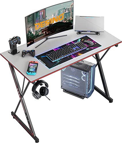 Photo 1 of DESINO Gaming Desk 32 Inch PC Computer Desk, Home Office Desk Table Gamer Workstation, Simple Game Table, Gray