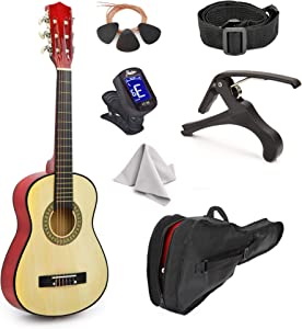 Photo 1 of 30" Wood Guitar with Case and Accessories for Kids/Girls/Boys/Beginners (Natural)