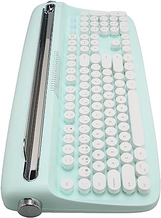 Photo 1 of Shanrya BT Keyboard Slot Design 104 Keys 33ft Distance Typewriter Keyboard for Tablet (Mint Green)
