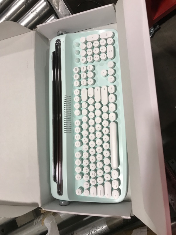 Photo 2 of Shanrya BT Keyboard Slot Design 104 Keys 33ft Distance Typewriter Keyboard for Tablet (Mint Green)
