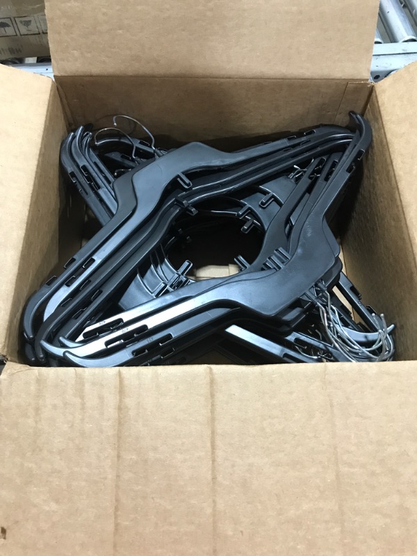 Photo 2 of Hanger Central Heavy-Duty Black Plastic Closet Shirt Hangers, 19 Inch, 25 Pack