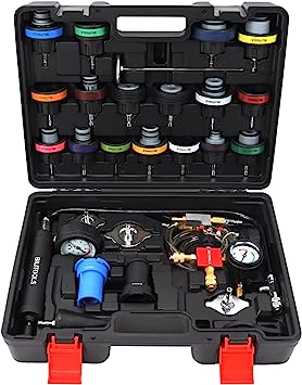 Photo 1 of BILITOOLS Radiator Coolant Pressure Tester & Vacuum Refill Kit, 28-Piece Universal Cooling System Radiator Leak Tester & Refiller