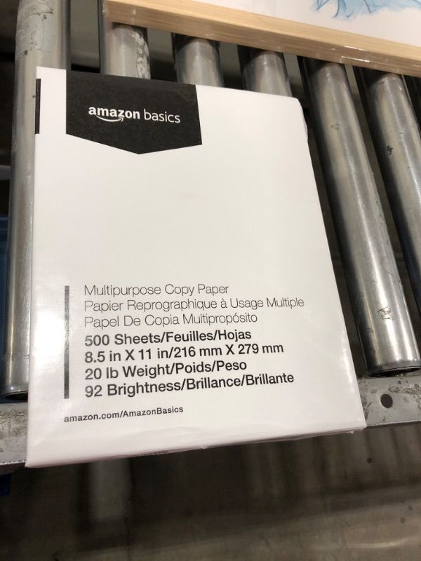 Photo 2 of Amazon Basics Multipurpose Copy Printer Paper, 8.5 x 11 Inch 20Lb Paper - 1 Ream (500 Sheets), 92 GE Bright White 1 Ream | 500 Sheets Multipurpose (8.5x11) Paper