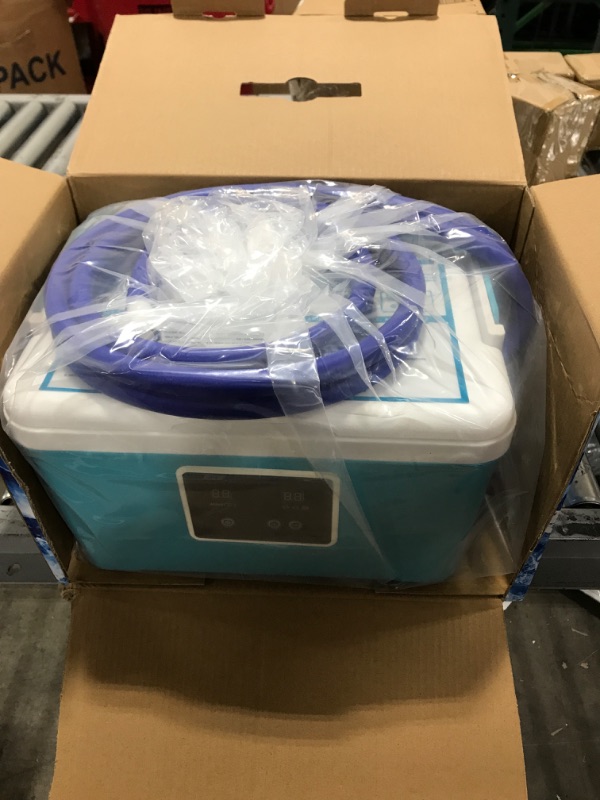 Photo 2 of Cold Therapy Machine — Cryotherapy Freeze Kit System — for Post-Surgery Care, ACL, MCL, Swelling, Sprains, and Other Injuries — Wearable, Adjustable Knee Pad — Cooler Pump with Digital Timer