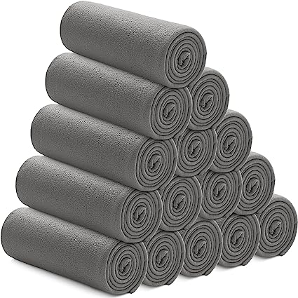 Photo 1 of 15 Pack Polar Fleece Blanket Bulk 50 x 60 Inch Fleece Throw Blankets Soft Cozy Microfleece Blanket Lightweight Warm Comfy Pet Blankets for Home Office Couch Sofa Car Airplane Travel Outdoor (Gray)