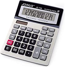 Photo 1 of Large 14-Digit LCD Display Desktop Calculator with Check & Correct Function, Solar Battery Dual Power Calculator, Large Computer Keys Electronics Calculator for Office School Calculating
