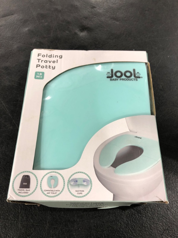 Photo 2 of Folding Travel Potty Seat for Boys and Girls, Fits Round & Oval Toilets, Non-Slip Suction Cups, Includes Free Travel Bag - Jool Baby Aqua