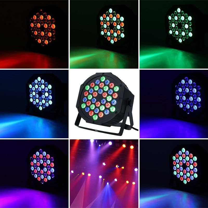 Photo 1 of LUNSY Dj Light, 36 LED Par Light Stage Light with Sound Activated Remote Control & DMX Control, Stage Lighting Uplight for Wedding Club Music Show Christmas Holiday Party Lighting 