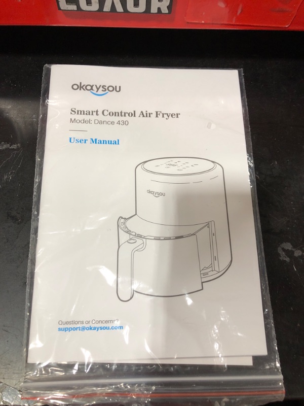 Photo 1 of Okaysou 4.3 QT Air Fryer, 9-in-1 Compact Airfryer with LCD Digital Touch Screen Electric Oven Oilless Cooker, Freidora de Aire Nonstick & Dishwasher-Safe Basket, 1500W, BPA-Free, Black