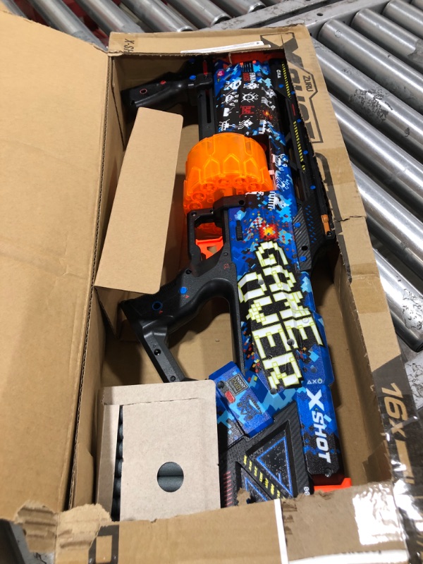 Photo 2 of XShot Skins Last Stand - Game Over 16 Darts by ZURU, X-Shot, Slam Fire, Auto Rotating Barrel, Toy Foam Blaster & Guns, Dart Blaster, Fun Gifts for Kids, Teens, Adults, Frustration Free Packaging Game Over Last Stand